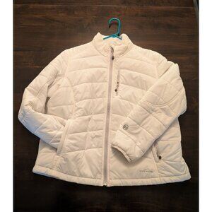 Eddie Bauer 365 Womens Primaloft Jacket XXL White Lightweight Insulated Full Zip